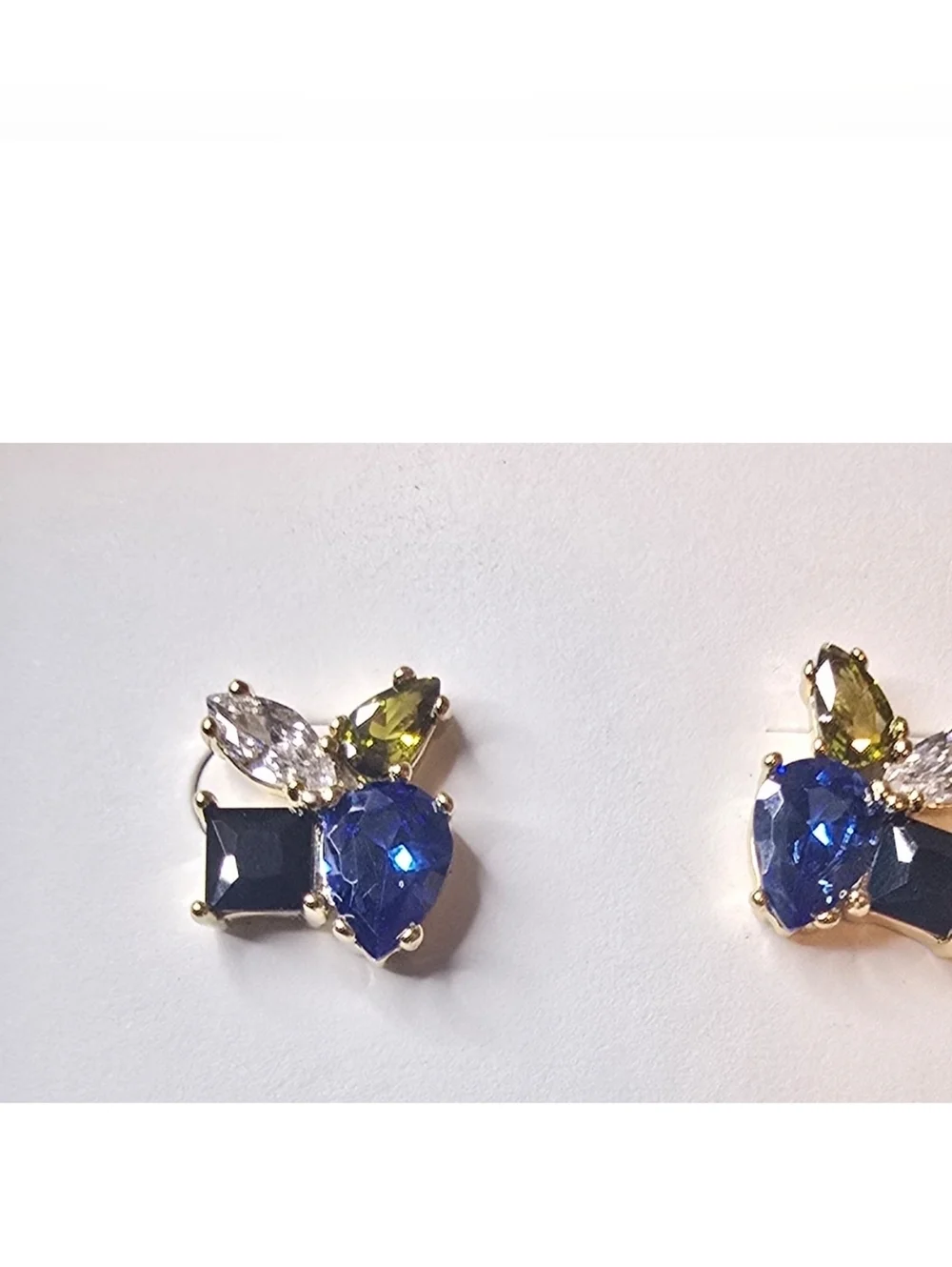 NWT Kate Spade Flying Colors Cluster Stud Earrings Blue Multicolor Gold Plated
